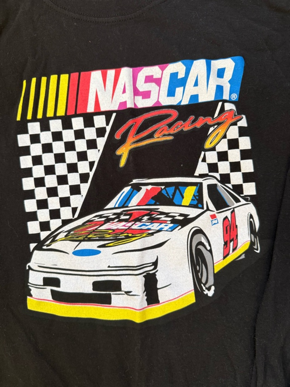 Nascar Black Graphic Logo Tee with White Print - Picture 2 of 3